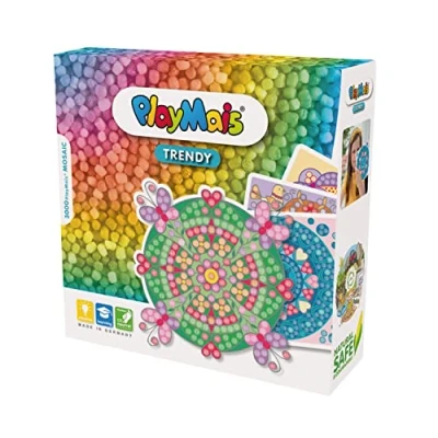 Abbildung von PlayMais TRENDY MOSAIC Mandala Kreativ Set zum Basteln für Kinder ab 6 Jahren Über 3.000 Stück &amp; Mosaik Klebebilder mit Mandalas Fördert Kreativität Feinmotorik Natürliches Spielzeug