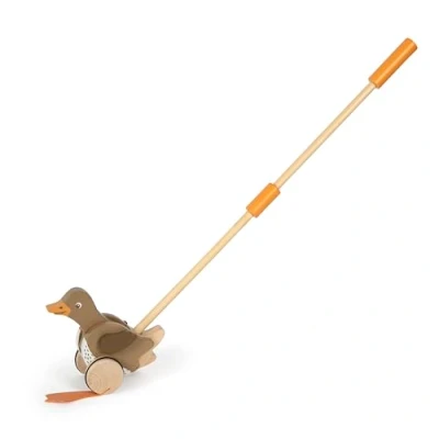 Abbildung von small foot Schiebetier Ente mit beweglichem Kopf aus Holz, hilft beim Laufenlernen, Schiebespielzeug für Kinder ab 18 Monaten, 12493
