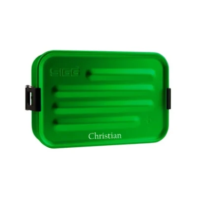 Abbildung von SIGG Metal Box Plus L Lunchbox (1.2 L), moderne Brotdose mit praktischem Einsatz für unterwegs, federleichte Wander Brotbox aus Aluminium Trennwand