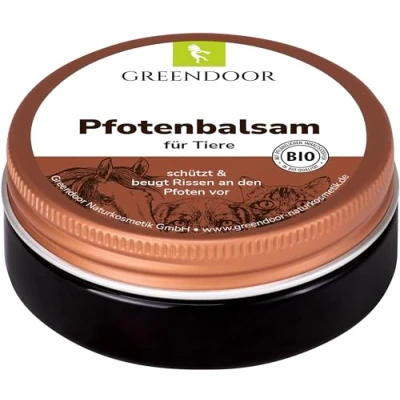 Abbildung von GREENDOOR natürlicher Bio Pfotenbalsam für weiche Pfoten 50ml, vegane Pfotenpflege beugt Rissen vor, schützt vor Umwelteinflüssen, bei Hitze Kälte Nässe Schnee (Pfotenbalsam 50ml)