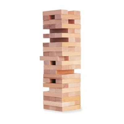 Abbildung von Eichhorn 100002466 Stapelspiel, Geschicklichkeitsspiel für die ganze Familie, Balance Tower gefertigt aus unbehandelten Holz, Wackelturm 54 teilig, geeignet ab 5 Jahren
