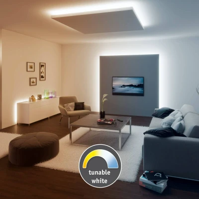 Abbildung von Paulmann 70566 LED Stripe MaxLED 500 Tunable White 1m Strip incl. 1x6,2 Watt dimmbar Lichtband Silber Lichtstreifen Kunststoff Band 3000 K