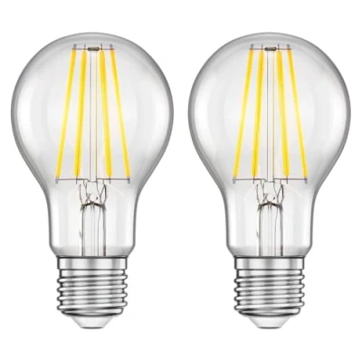 Abbildung von ledscom.de 2 Stück E27 LED Leuchtmittel, A60, warmweiß (2700 K), 7,1 W, 963lm, 3 Stufen Dimmer