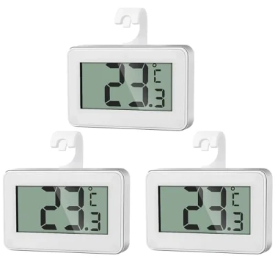 Abbildung von AiQInu 3 Mini Thermometer Kühlschrank Digital, Innen, Gefrierschrank Thermometer, mit Frost Alarm