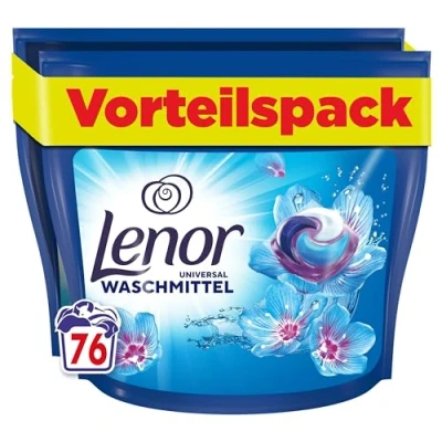 Abbildung von LENOR PODS® Universal Waschkapseln Vollwaschmittel 76 Waschladungen, Aprilfrisch, Langanhaltende Frische Und Geruchsentfernung Bei Kaltwäsche