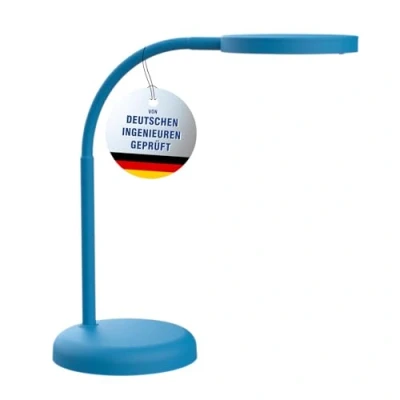 Abbildung von Maul Schreibtischlampe LED MAULjoy Kleine mit Standfuß Moderne Tischlampe für Schreibtisch, Büro Flexible Lampe 3000K warmweißem Licht Atlantic Blue