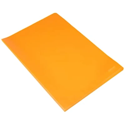 Abbildung von Kangaro PP Kunstoff Aktenhülle/Plastikhülle DIN A4 genarbt Transparent Orange extra stark (120 µ), 31x21.6x0.4