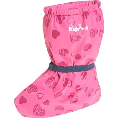 Abbildung von Playshoes Unisex Baby Regenvoeten met fleecevoering Stiefel, Pink Herz, Small EU