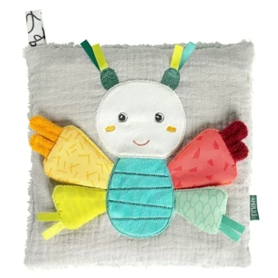 Abbildung von Fehn Kirschkernkissen Schmetterling wohltuendes Baby Kuschelkissen in niedlicher Stofftier Optik Wärme / Kältesäckchen zur Entspannung für Babys und Kleinkinder ab 0+ Monaten