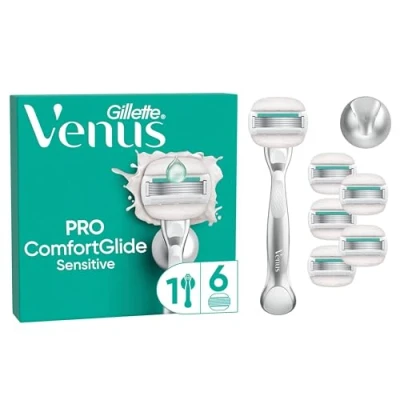 Abbildung von Gillette Venus ComfortGlide 5 Sensitive, Rasierer Damen, 6 Ersatzklingen