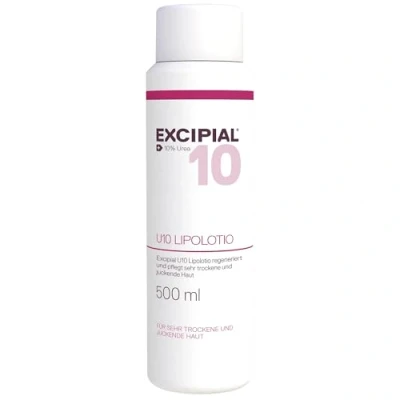 Abbildung von Excipial U10 Lipolotion 500ml, die Spezialcreme für trockene und empfindliche Haut, sanfte tägliche Pflege