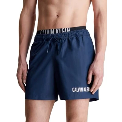 Abbildung von Calvin Klein Swimwear Medium Double Badeshorts, Herren, Größe: Small, Signature navy