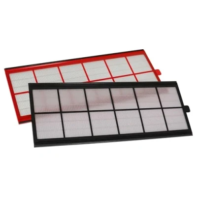 Abbildung von vhbw Filterset kompatibel mit Zehnder ComfoAir 350, 550 Lüftungsgerät Luftfilter G4 / F7 (2 Stück), 50 x 17 1 cm, Weiß/Rot/Schwarz