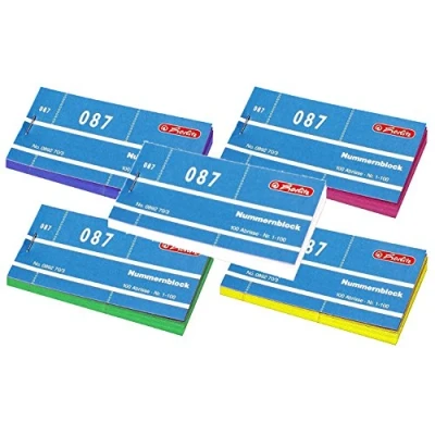 Abbildung von Herlitz Nummernblöcke 1 1000 Nummer 50x100 Abrisse 5000 Sortiert in 5 Farben