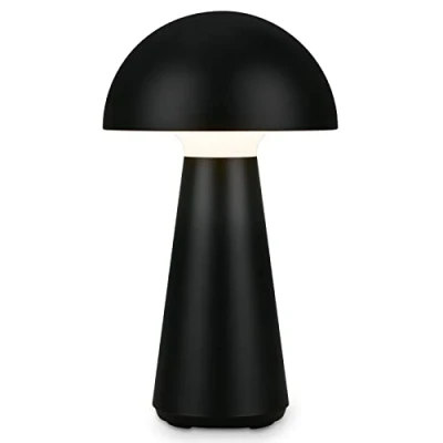 Abbildung von BRILONER LED Tischlampe kabellos mit Touch, dimmbar in Stufen, warmweiße Lichtfarbe, Nachttischlampe, Leselampe, Lampe, Campinglampe, Tischleuchte, Akku Outdoor 28x16 cm, Schwarz