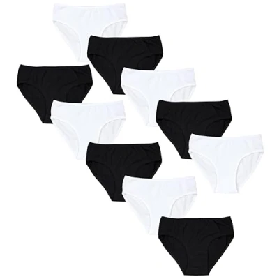 Abbildung von TupTam Unterhosen Mädchen 10er Pack Bequeme Unterwäsche für aus Baumwolle, Farbe: Schwarz/Weiß, Größe: 164 170