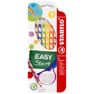 Abbildung von Ergonomischer Buntstift für Linkshänder STABILO EASYcolors 6er Pack mit 6 verschiedenen Farben