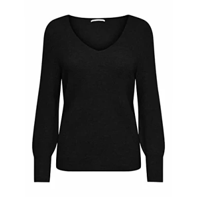 Abbildung von ONLY Damen Onlatia L/S V Hals KNT Noos Trui Strickpullover, Schwarz, XXL EU