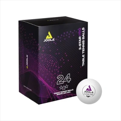 Abbildung von JOOLA Tischtennisbälle 3 Star PRO 40+mm Durchmesser, Stern Premium Tischtennis Bälle Indoor und Outdoor Kompatibel, Weiß, 24 Stück