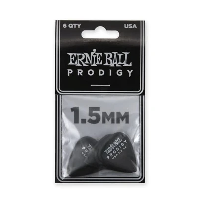 Abbildung von Ernie Ball Standard Prodigy Plektren, 1,5 mm, Schwarz, 6er Pack