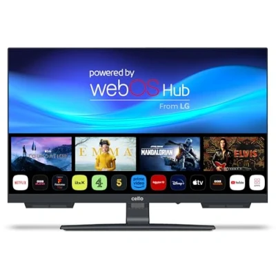 Abbildung von Cello C2224WSH 22&quot; Zoll Full HD SMART rahmenloser TV Triple Tuner (DVB C/ S2/ T2) Bluetooth WebOS by LG Pitch Perfect Lautsprecher Disney+ Netflix kleine Räume [2024]