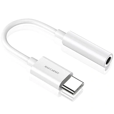 Abbildung von MAS CARNEY Kopfhörer Adapter USB Typ C auf 3,5 mm, Buchse AUX Mikrofonanschluss Stecker Kabel mit Hi Fi DAC Chip für Apple iPad Pro, Google Pixel 2/3/XL, Huawei P20, Samsung Galaxy Note 8