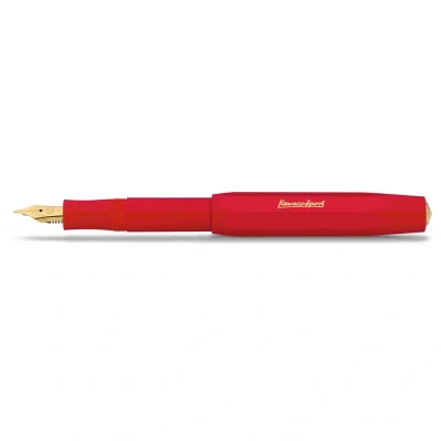Abbildung von Kaweco CLASSIC SPORT Füllhalter Red mit vergoldeter Edelstahlfeder und Iridiumspitze für Tintenpatronen I Füllfederhalter 13 cm Füller in Rot Federbreite: M (Medium)