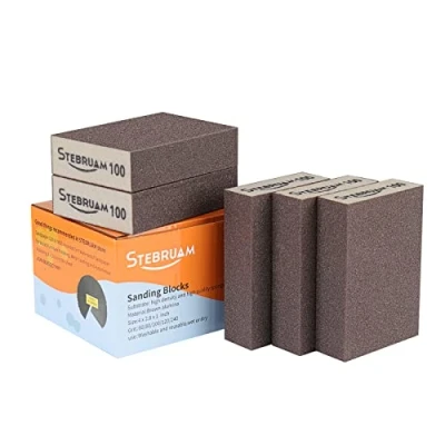 Abbildung von 5 PCS Schleifschwamm,grob/mittel/fein/superfein 100 Körnung Spezifikationen Schleifpads Sortiment für Holz Metall Wandschaum Trockenbau