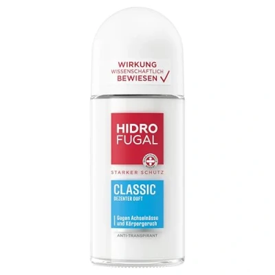 Abbildung von Hidrofugal Classic Roll on (50 ml), starker Anti Transpirant Schutz mit dezentem Duft, Deo für zuverlässigen ohne Ethylalkohol