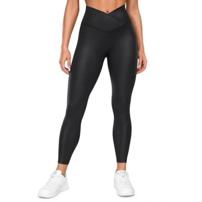 Abbildung von CRZ Yoga Damen Butterluxe Cross Waist Workout Leggings V High Waisted Bauchkontrolle Gym 64cm Schwarzer Klassiker 40