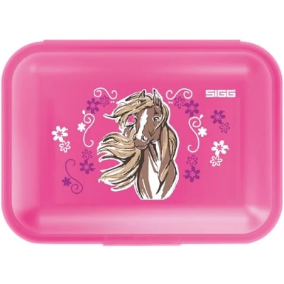 Abbildung von SIGG Kinder Brotdose 1L Viva Lunchbox Horse &amp; Flower Federleicht Spülmaschinenfest Mikrowellengeeignet BPA frei Ideal Für Die Schule Pink