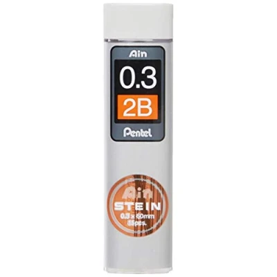 Abbildung von Pentel Ain STEIN C273 Feinmine, 15 Minen je Dose, 0.3 mm, Härtegrad 2B (1 Dose)
