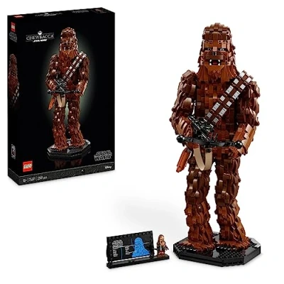 Abbildung von LEGO 75371 Star Wars Chewbacca, Wookie Figur zum Sammeln, Bogenspanner, Minifigur und Infotafel, Die Rückkehr der Jedi Ritter, Modell Bausatz für Erwachsene, kreatives Geschenk Männer Frauen