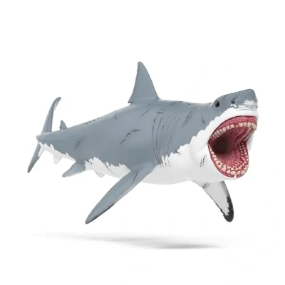 Abbildung von schleich DINOSAURS Megalodon 15055 detailgetreuer Urzeithai Hai Figur hochwertige Sammelfiguren tolles Geschenk für Jungen, Mädchen und Sammler Spielzeug ab 3 Jahre 28 x 11 12 cm