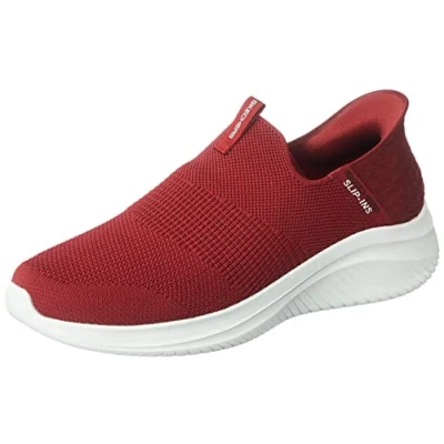 Abbildung von Skechers Herren Ultra Flex 3.0 Smooth Step Sneaker, Burgunderroter Strickbesatz, 41.5 EU