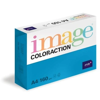 Abbildung von Image Coloraction Stockholm farbiges Kopierpapier DIN A4, 210 x 297 mm, 160 g/m² buntes, holzfreies Druckerpapier für Kopierer 250 Blatt Tiefblau