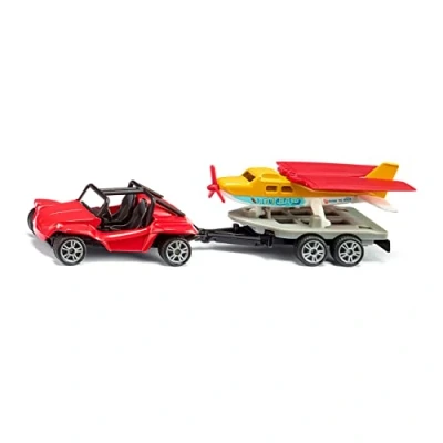 Abbildung von siku 1696, Buggy Mit Sportflugzeug, Spielzeug Set, Metall/Kunststoff, Rot/Gelb, Anhänger, Gummireifen, Einklappbare Flugzeug Flügel