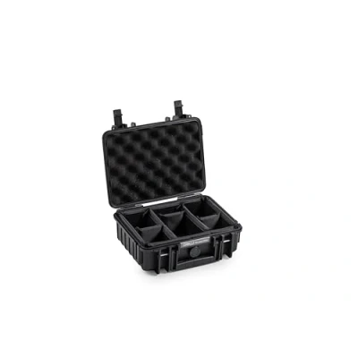 Abbildung von B&amp;W Transportkoffer Outdoor Typ 1000 Schwarz mit variabler Facheinteilung Wasserdicht nach IP67 Zertifizierung, Staubdicht, Bruchsicher und Unverwüstlich