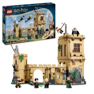 Abbildung von LEGO Harry Potter Schloss Hogwarts: Flugstunden, Abenteuer Spielset mit 6 Minifiguren zum Sammeln, inkl. Draco Malfoy &amp; Professor McGonagall, Rollenspiel Set für Jungen und Mädchen ab 9 Jahren 76447