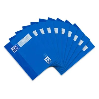 Abbildung von Oxford Schulheft A4, 32 Blatt, Lineatur 25, liniert, blau, 10 Stück