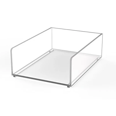 Abbildung von MAUL Zettelkasten A6 aus Acryl 16,5x12x5,3 cm Schreibtisch Organizer zur Ablage von Papier, Rechnung, Dokumente Platzsparend stapelbar für und Regal Transparent