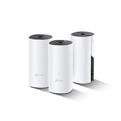 Abbildung von TP Link Deco P9 Powerline WLAN Mesh Set (Dualband 1200Mbit/s + HomePlug 1000Mbit/s, Reichweite bis zu 560m², Qualcomm Core, 6xGigabit Ports, kompatibel mit Amazon Alexa, Schnellinstallation) weiß
