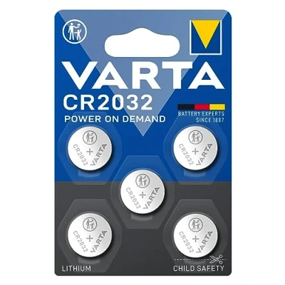 Abbildung von Varta Batterien Electronics CR2032 Lithium Knopfzelle 3V Batterie 5er Pack Knopfzellen in Original Blisterverpackung 6032101415 Stil 1
