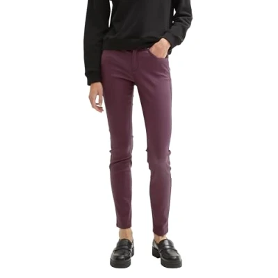 Abbildung von TOM Tailor Denim Jeans Slim Fit, Damen, Größe: 31x32, Dark wine red coated