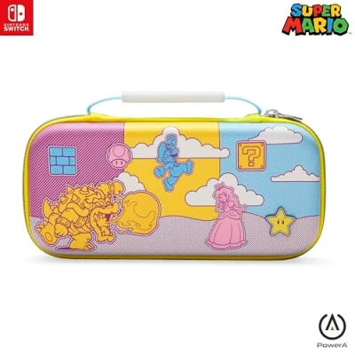 Abbildung von PowerA Schutzetui Nintendo Switch OLED Modell oder Lite Mushroom Kingdom Pop Art, Schutzetui, Gaming Etui, Konsolentasche, Zubehör, Aufbewahrung, offiziell lizenziert