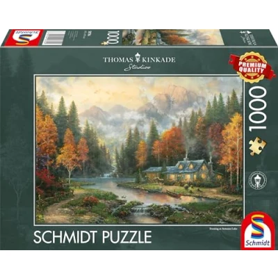 Abbildung von Schmidt Spiele 58784 Thomas Kinkade, Evening at Autumn Lake, 1000 Teile Puzzle, bunt