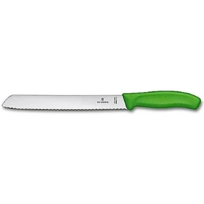 Abbildung von Victorinox, Swiss Classic, Profi Brotmesser, Extra Scharfe Klinge, Wellenschliff, 21 cm, Robuster Kunststoffgriff, Rostfreier Stahl, grün