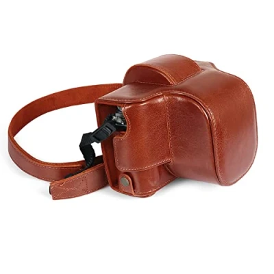 Abbildung von MegaGear Ever Ready Echtleder Kameratasche kompatibel mit Nikon Z fc (16 50 mm) (Brown), MG2011
