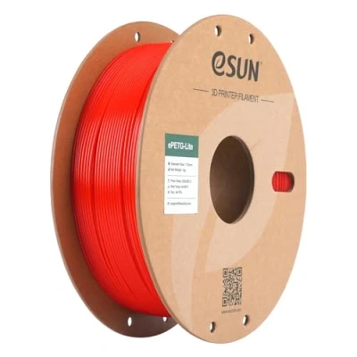 Abbildung von eSUN PETG Filament 1.75mm, hohe Zähigkeit Filament, 1KG Spule (2.2 LBS) 3D Druck für Drucker, Einfarbig Rot