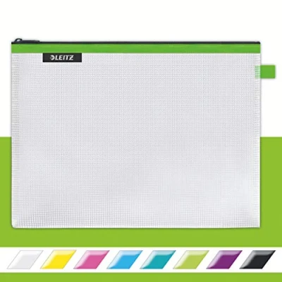 Abbildung von Leitz WOW Reise Zip Beutel, durchsichtig, Ideal zur Organisation auf Reisen und im Handgepäck, Kosmetiktasche, Groß, 30 x 23 cm, Grün, 40260054